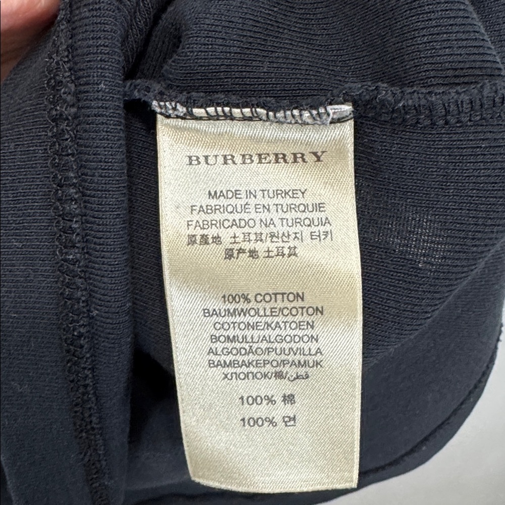 Burberry Black Long Sleeve Top with Checkered Cuffs - Picture 5 of 10